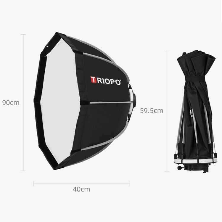 TRIOPO KS90 90cm Dome Speedlite Flash Octagon Parabolic Softbox Diffuser with Bracket Mount Handle for Speedlite