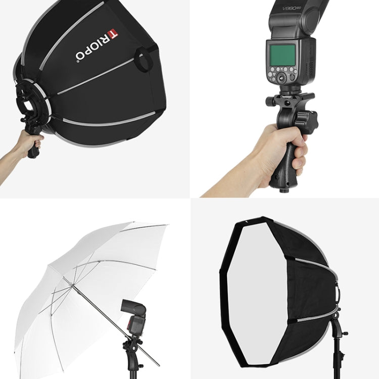 TRIOPO KS90 90cm Dome Speedlite Flash Octagon Parabolic Softbox Diffuser with Bracket Mount Handle for Speedlite