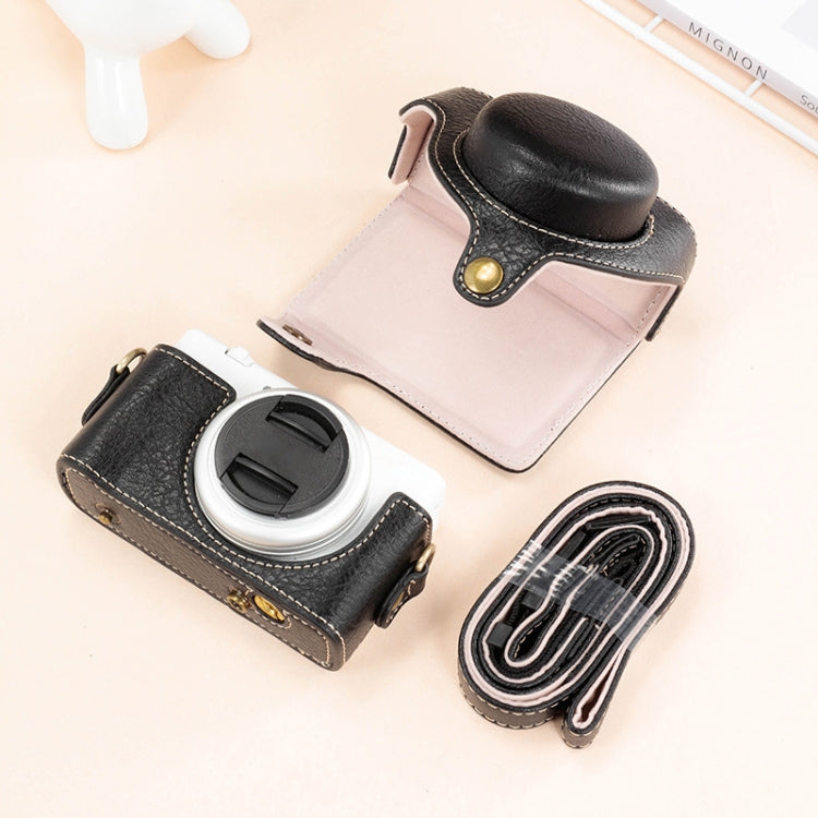 For Sony ZV-1F / ZV1M2 Full Body Camera PU Leather Case Bag with Strap