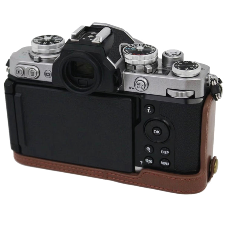 1/4 inch Thread PU Leather Camera Half Case Base for Nikon Z fc, For Nikon Z fc