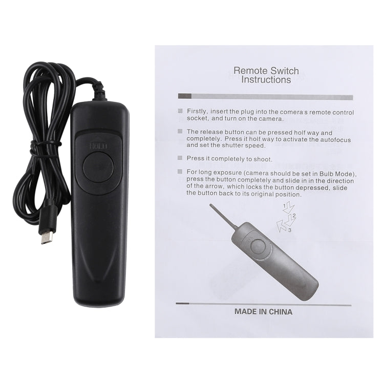 Cuely RR-90 Remote Switch Shutter Release Cord for Fujifilm X-T100 / X-Pro 2 / X-T1 / X-T20 / X-T10 / X30 / X-E2 / X-A10 / X-A3 / X-A2 / X100F / X100T