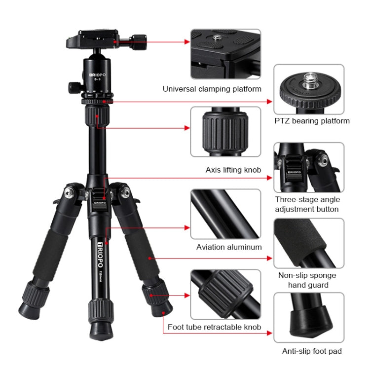 TRIOPO T226 Adjustable Portable  Aluminum Alloy Tripod with D-0 Ball Head for SLR Camera