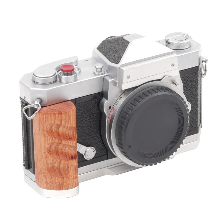 Wooden Hand Grip Arca Quick Release Plate Aluminum Alloy Base for Nikon F / FTn / FT2 / FT3