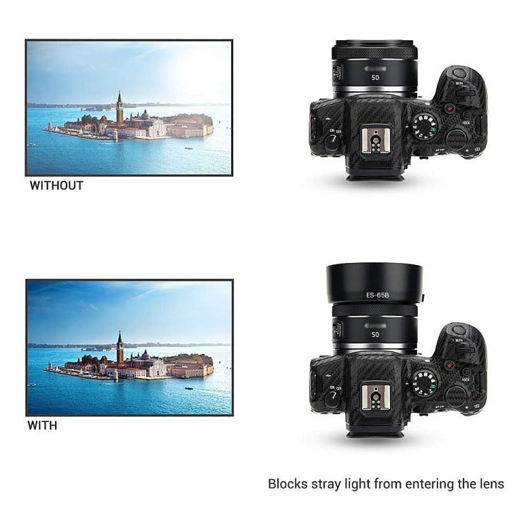 ES-65B Lens Hood Shade for Canon RF 50mm F1.8 STM Lens