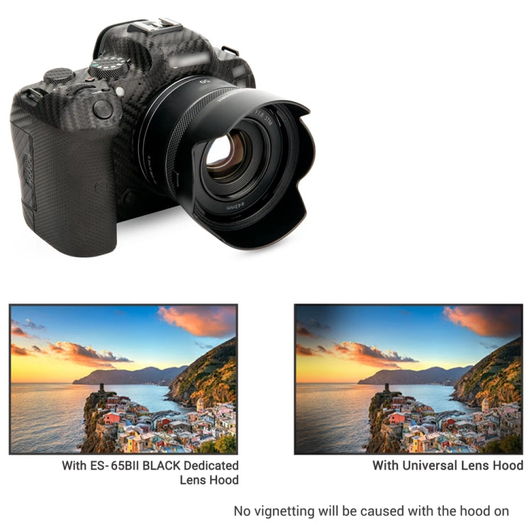 ES-65BII Lens Hood Shade for Canon RF 50mm F1.8 STM Lens