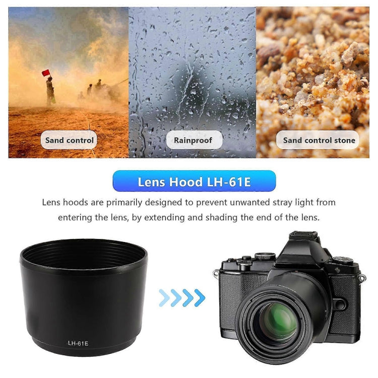 LH-61E Lens Hood Shade for Olympus ZUIKO DIGITAL ED 75-300mm F4-5.6 / ED 75-300mm F4.8-6.7 Lens