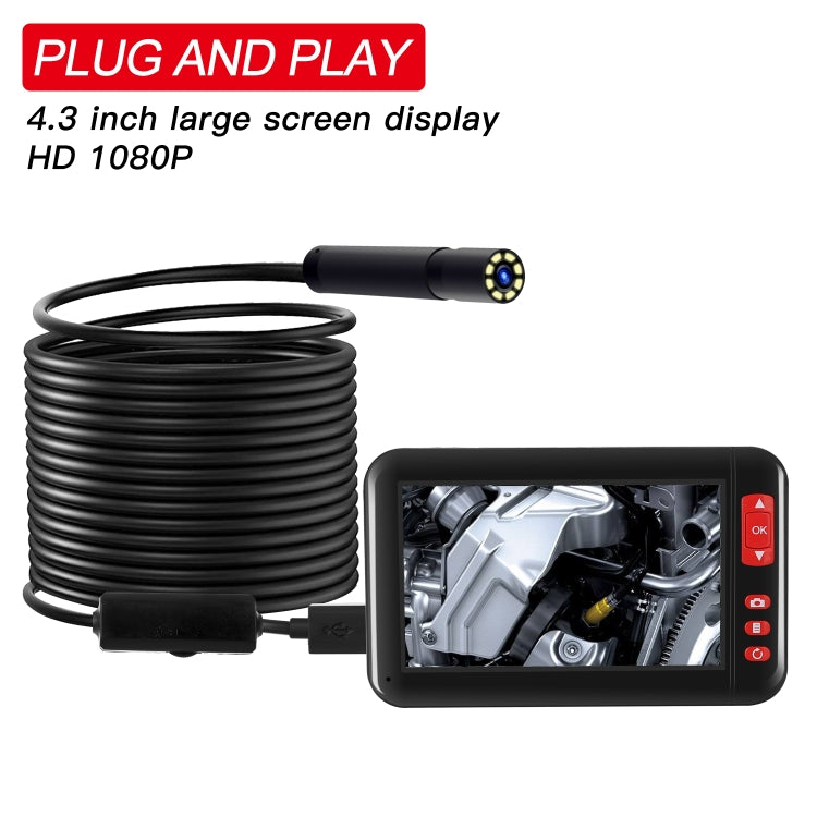 P20 4.3 Inch Screen Display HD1080P Inspection Endoscope with 8 LEDs, Length: 2m, Lens Diameter: 8mm, Hard Line