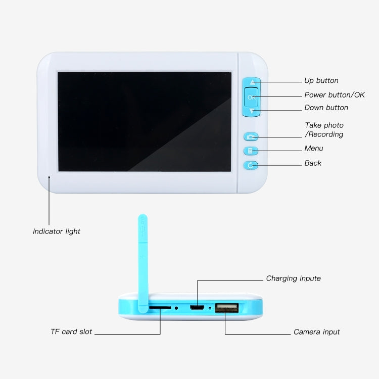 C01 4.3 Inch Screen Display HD1080P Visual Earspoon Endoscope with 6 LEDs, Diameter:5.5mm