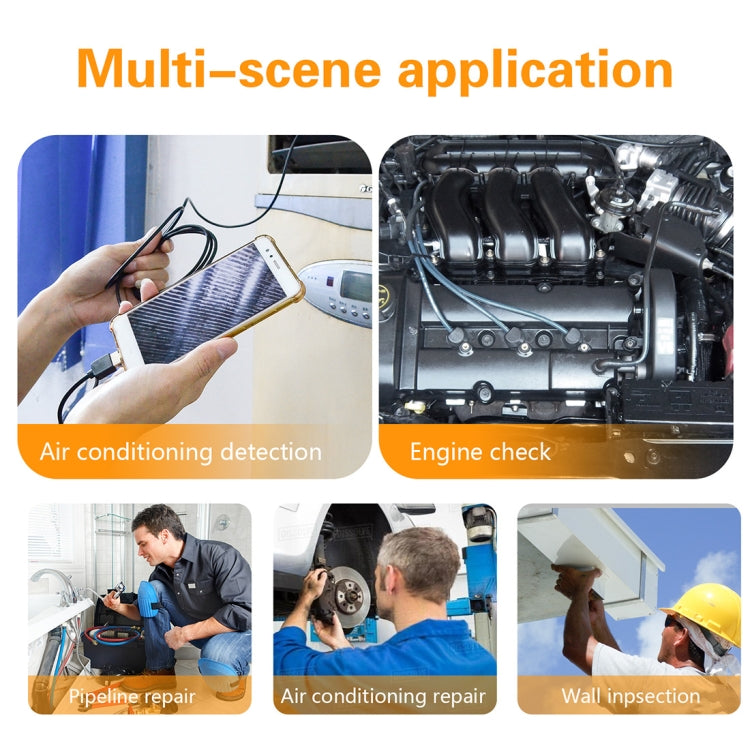 Y101 8mm Spiral Head 3 In 1 Waterproof Digital Endoscope Inspection Camera, Length: 5m Flexible Cable