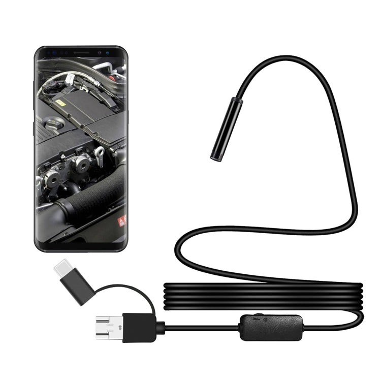 Y101 8mm Spiral Head 3 In 1 Waterproof Digital Endoscope Inspection Camera, Length: 2m Hard Cable