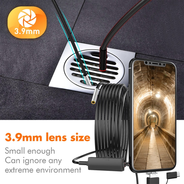 inskam107 3.9mm 3 In 1 HD Waterproof Industry Digital Endoscope Inspection Camera, Length: 1m Flexible Cable