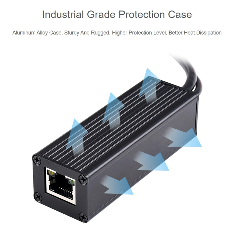 Waveshare Metal Case Gigabit PoE Splitter, 5V 2.5A Type-C Out