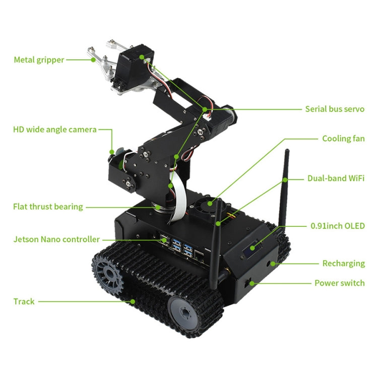 Waveshare JETANK AI Tracked Mobile Robot Kit, Based on Jetson Nano, EU Plug