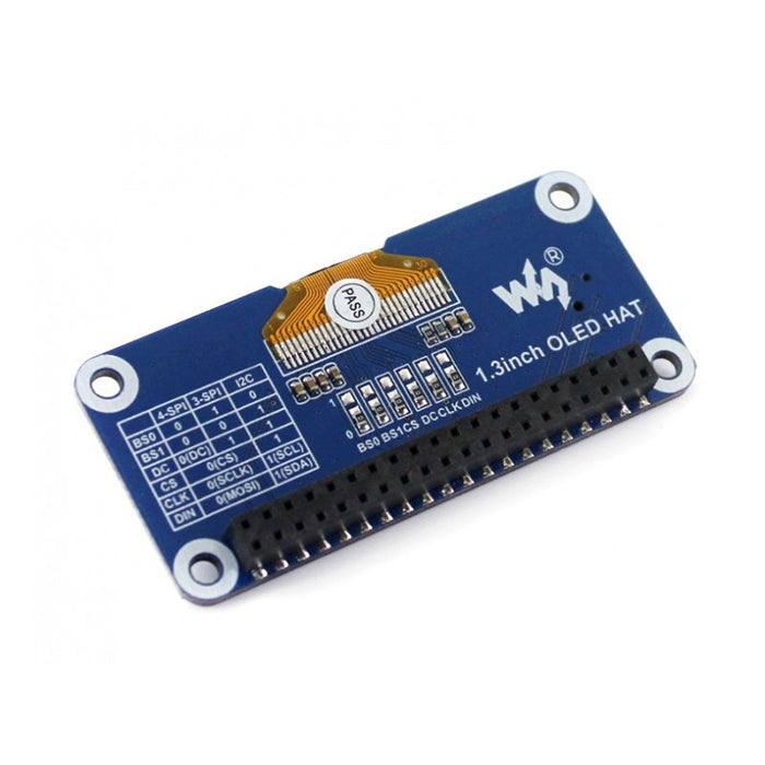 WAVESHARE 128x64 1.3inch OLED Display HAT for Raspberry Pi