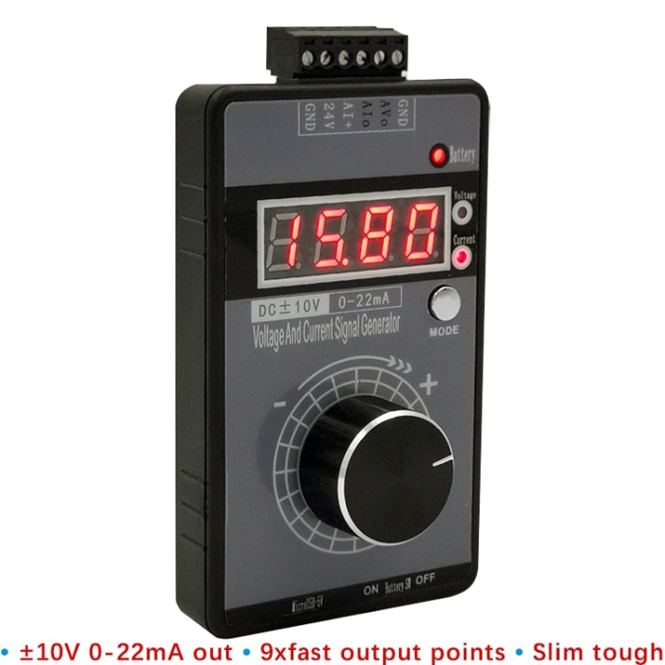 4-20mA 0-10V Signal Generator Adjustable Voltage Current Simulator, Built-in Battery, Built-in Battery