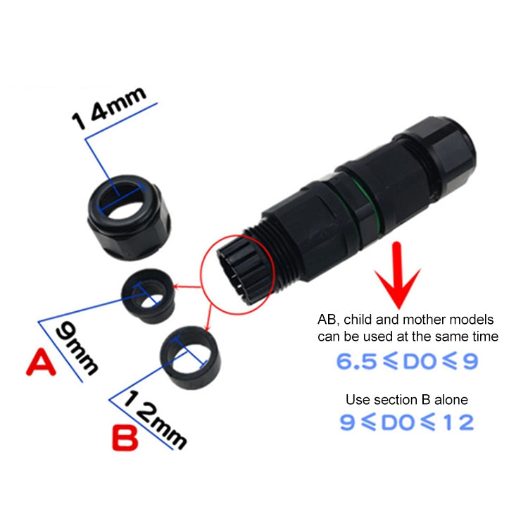 XY-17 IP68 Waterproof 3 Pin Straight Cable Connector