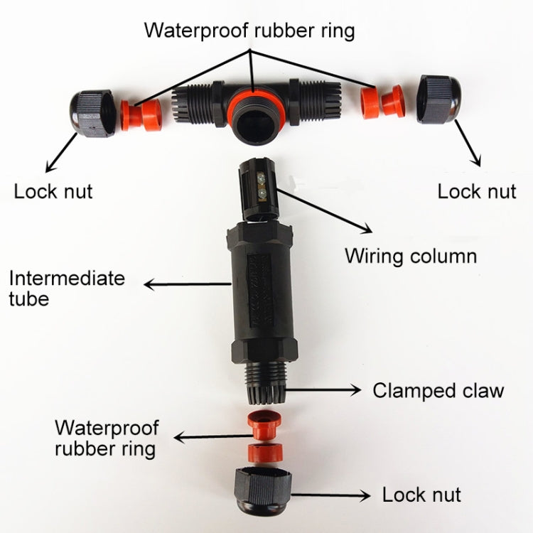 XY25 IP68 Waterproof 5 Pin T-type Cable Connector