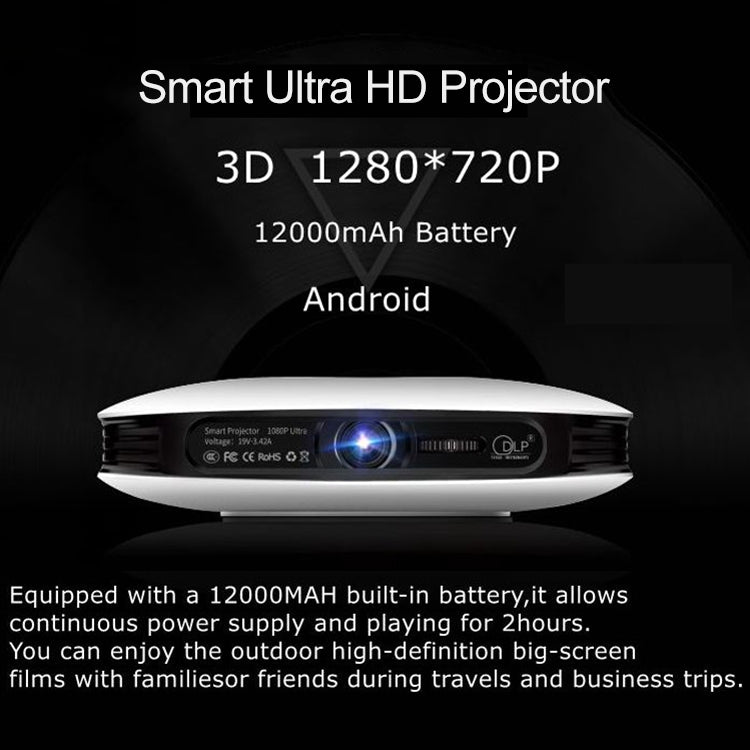 Wejoy DL-S9 220 Lumens 1280x720 720P Android 6.0 HD Bluetooth WiFi Smart Laser 3D Projector, Support HDMI / USB x 2 / TF Card