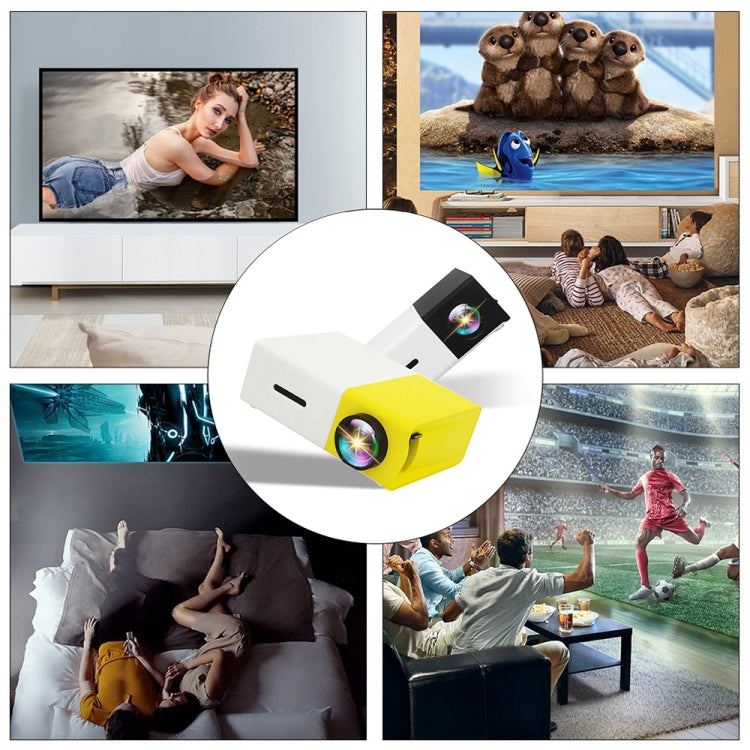 YG300 400LM Portable Mini Home Theater LED Projector with Remote Controller, Support HDMI, AV, SD, USB Interfaces, (Built-in 1300mAh Lithium battery)