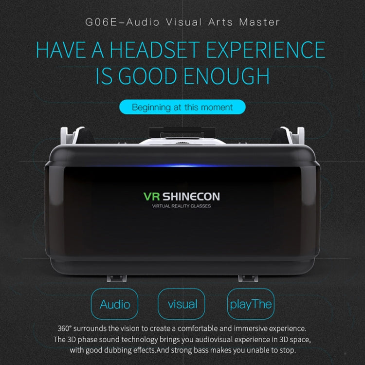 VR SHINECON G06E Virtual Reality 3D Video Glasses Suitable for 4.7 inch - 6.1 inch Smartphone with Headset