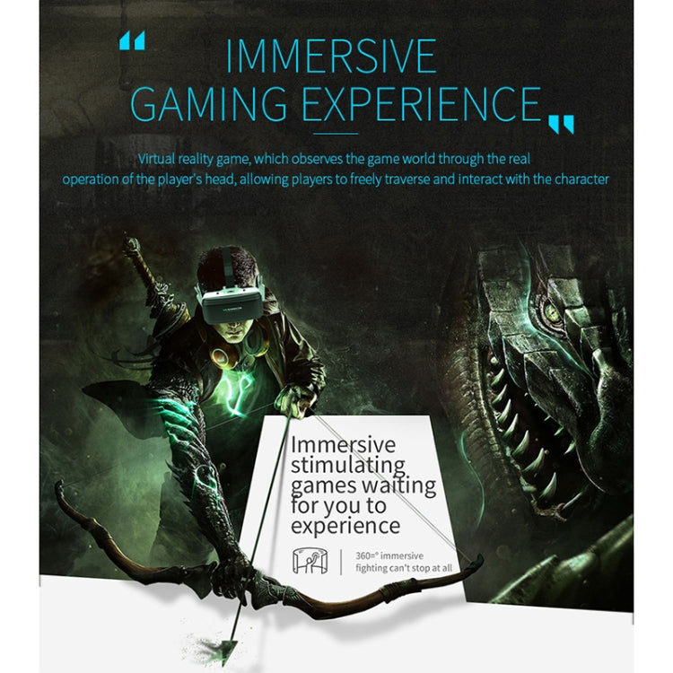 VR SHINECON G06E Virtual Reality 3D Video Glasses Suitable for 4.7 inch - 6.1 inch Smartphone with Headset