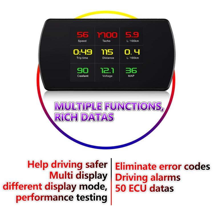 P16 Car HUD Head-up Display OBD2 Fault Code Elimination