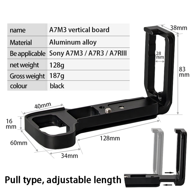 BEXIN A73 L-plate  Camera Vertical Clapper  for A7M3 A7III A7RIII Camera