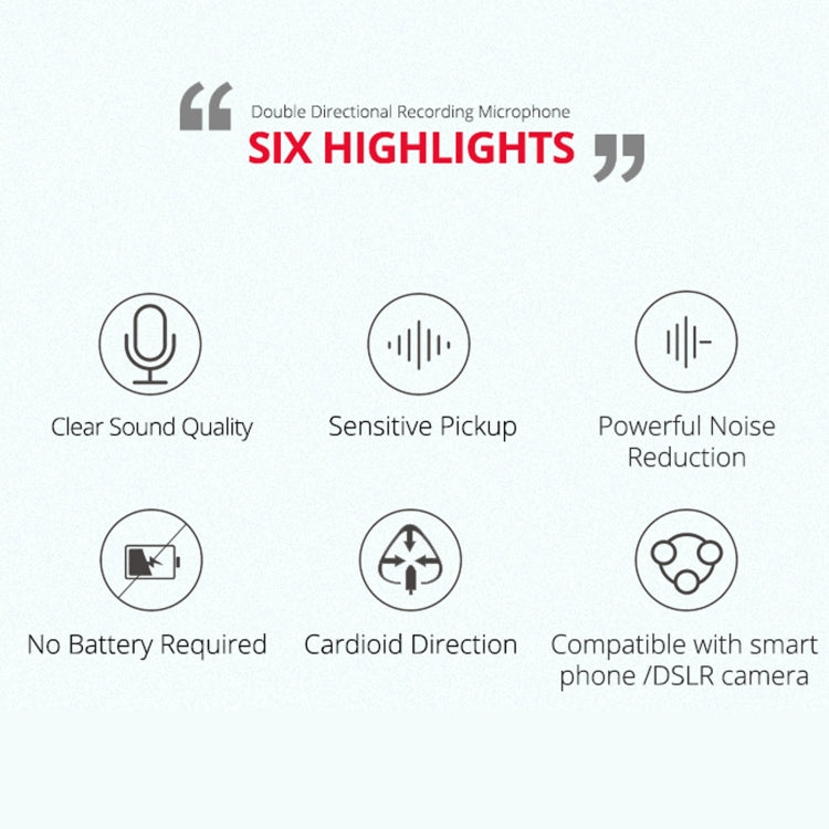 YELANGU MIC11 SLR Camera Mobile Phone Two-way Recording Microphone