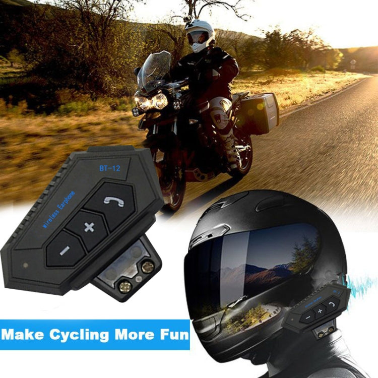 BT12 Motorcycle Helmet Bluetooth Headset Motorcycle Intercom Bluetooth Headset