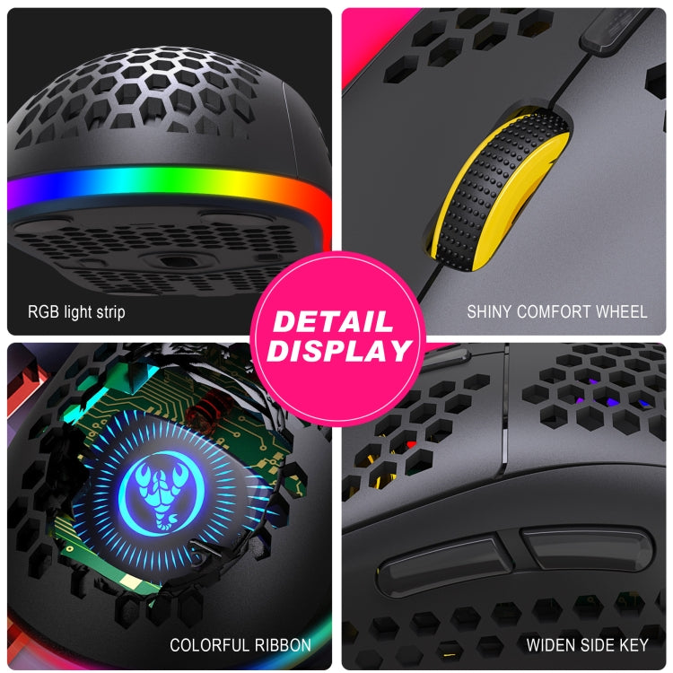 HXSJ T90 RGB Light Three-mode Wireless Gaming Mouse