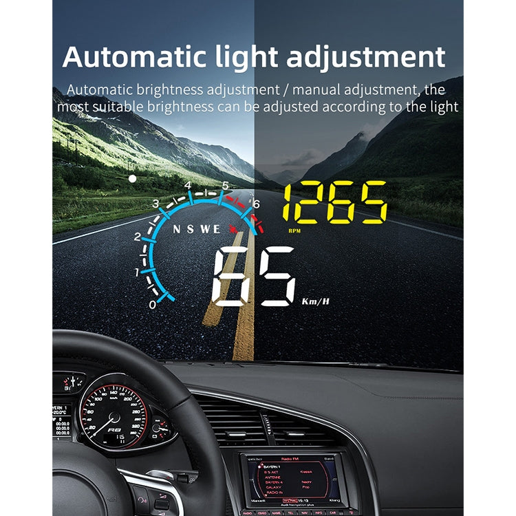 M12 OBD2 + GPS Mode Car Head-up Display HUD Overspeed / Speed / Water Temperature / Low Voltage / Fault Alarm