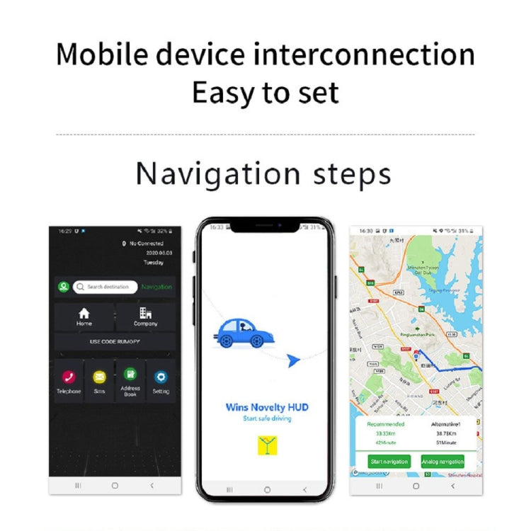 C3 OBD2 + GPS Mode Car Head-up Display HUD Overspeed / Speed / Water Temperature Too High / Voltage Too Low / Engine Failure Alarm / Fatigue Driving Reminder / Navigation Function