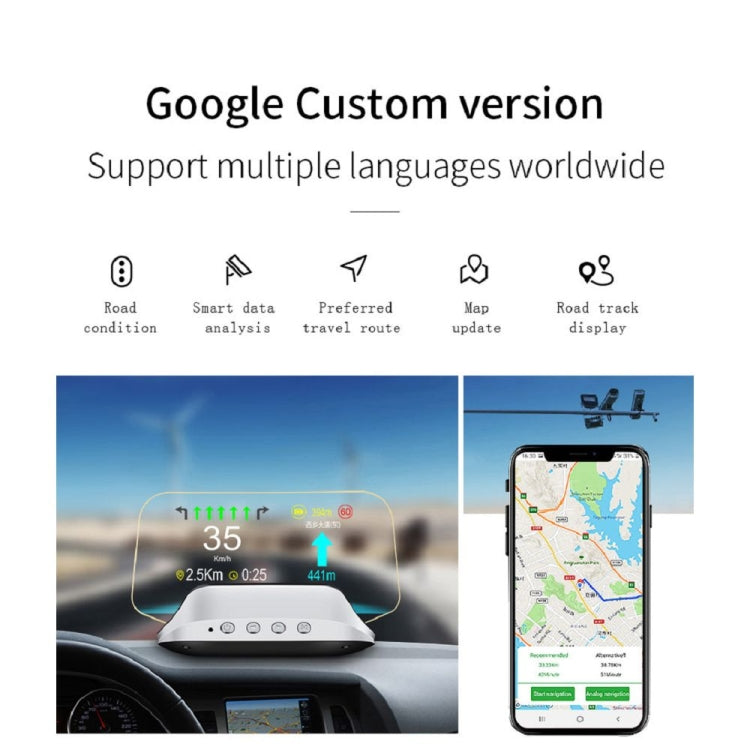 C3 OBD2 + GPS Mode Car Head-up Display HUD Overspeed / Speed / Water Temperature Too High / Voltage Too Low / Engine Failure Alarm / Fatigue Driving Reminder / Navigation Function