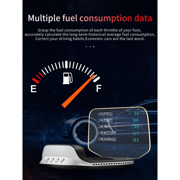 C3 OBD2 + GPS Mode Car Head-up Display HUD Overspeed / Speed / Water Temperature Too High / Voltage Too Low / Engine Failure Alarm / Fatigue Driving Reminder / Navigation Function
