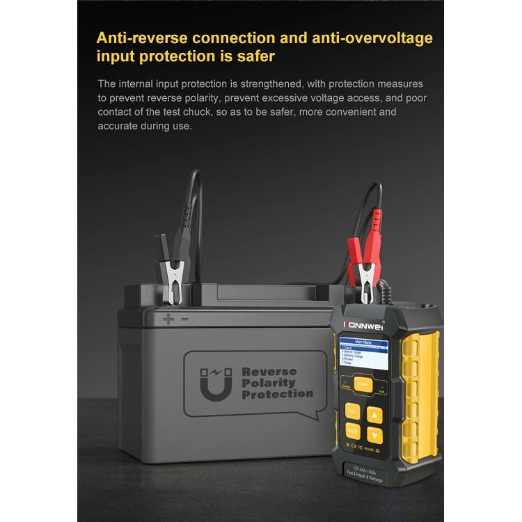 KONNWEI KW510 3 in 1 Car Battery Tester / Charger / Repairer, Support 8 Languages
