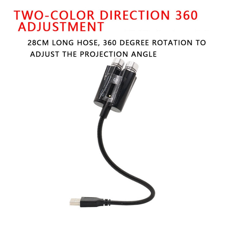 Car Two-color USB Star Dome Light Atmosphere Laser Projection Decorative Light, Constantly Bright Version