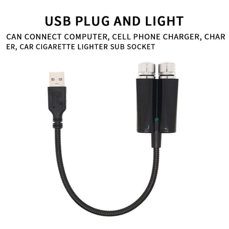 Car Two-color USB Star Dome Light Atmosphere Laser Projection Decorative Light, Constantly Bright Version