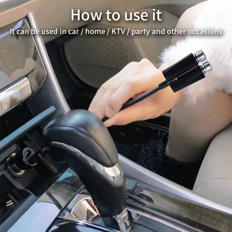 Car Two-color USB Star Dome Light Atmosphere Laser Projection Decorative Light, Constantly Bright Version