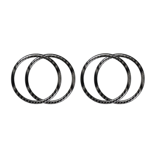 Car Carbon Fiber Door Horn Ring Decorative Sticker for Mercedes-Benz C Class W205 C180 C200 C300 GLC, Left and Right Drive Universal