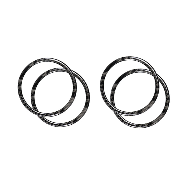 Car Carbon Fiber Door Horn Ring Decorative Sticker for Mercedes-Benz C Class W205 C180 C200 C300 GLC, Left and Right Drive Universal