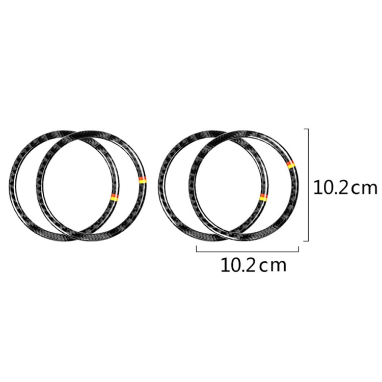 Car Carbon Fiber Door Horn Ring Decorative Sticker for Mercedes-Benz C Class W205 C180 C200 C300 GLC, Left and Right Drive Universal