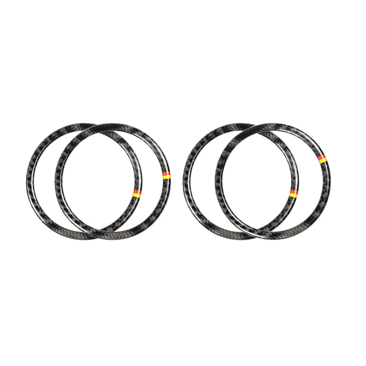 Car Carbon Fiber Door Horn Ring Decorative Sticker for Mercedes-Benz C Class W205 C180 C200 C300 GLC, Left and Right Drive Universal, Solid Color Door Horn Ring, Door Horn Ring