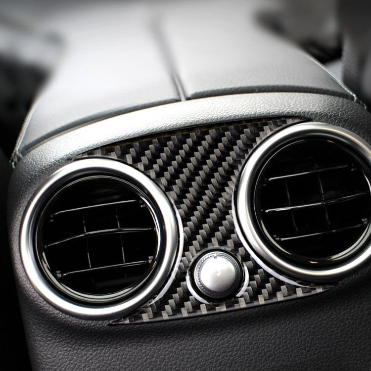 Car Carbon Fiber Rear Air Outlet Middle Decorative Sticker for Mercedes-Benz C Class W205 C180 C200 C300 GLC, Left and Right Drive Universal