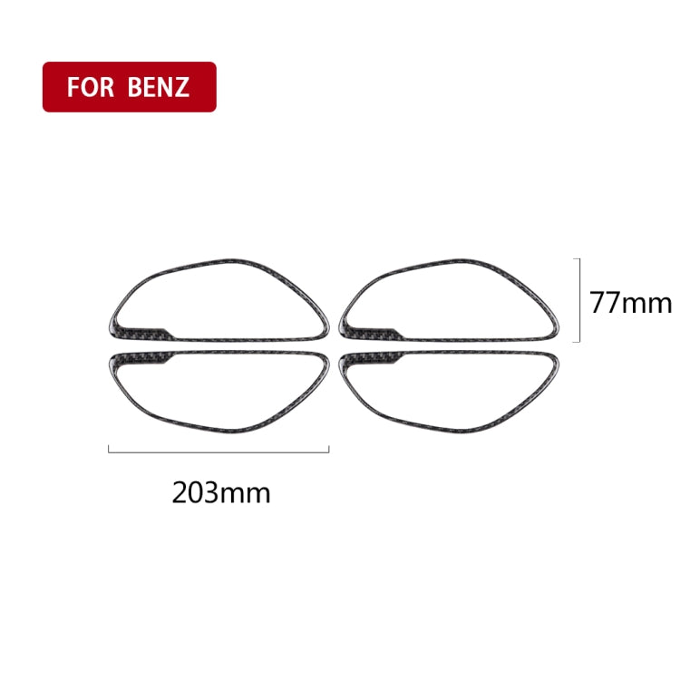 Car Carbon Fiber Door Handle Decorative Sticker for Mercedes-Benz C Class W205 2015-2018 / GLC X253 2016-2018, Left and Right Drive Universal