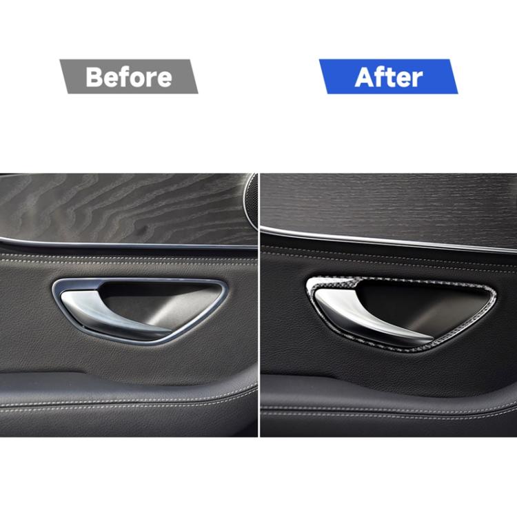 Car Carbon Fiber Door Handle Decorative Sticker for Mercedes-Benz C Class W205 2015-2018 / GLC X253 2016-2018, Left and Right Drive Universal, Solid Color Door Handle, Door Handle