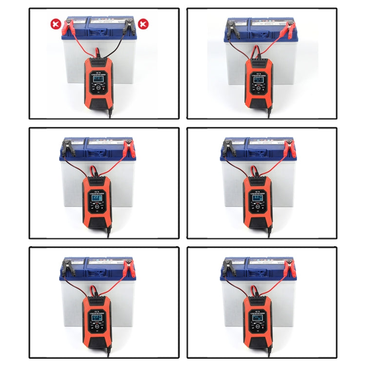 FOXSUR Car / Motorcycle Repair Charger 12V 7A 7-stage + Multi-battery Mode Lead-acid Battery Charger