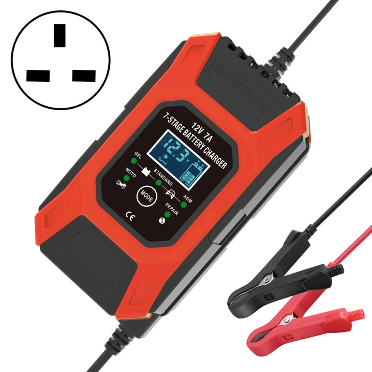 FOXSUR Car / Motorcycle Repair Charger 12V 7A 7-stage + Multi-battery Mode Lead-acid Battery Charger
