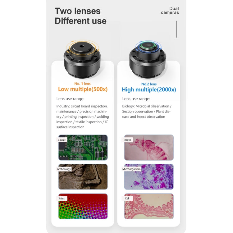 inskam315 7 inch IPS Screen 2000X 12MP HD Digital Microscope