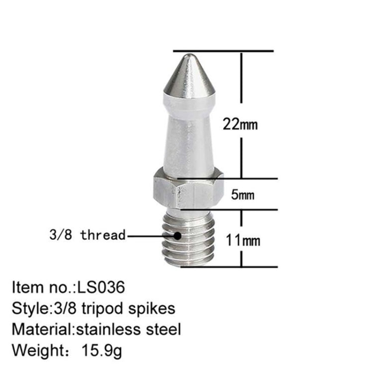 BEXIN LS036 2PCS Stainless Steel 3/8 inch Feet Screws For SLR Tripod