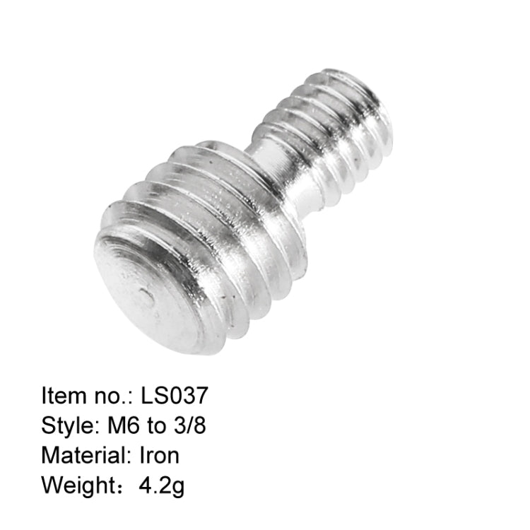 BEXIN LS037 2 PCS M6 to 3/8 inch Conversion Screws Adapter Camera Screws